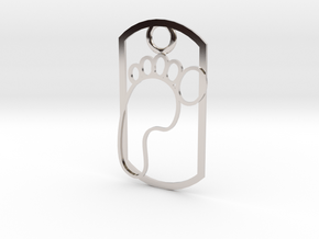 Footprint dog tag in Platinum