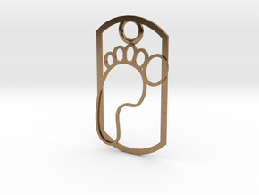 Footprint dog tag in Natural Brass