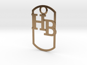 HB dog tag -- Hagerman Bobcats! in Natural Brass