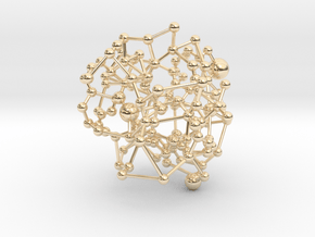 Star Map to Vega (spheres) in 14k Gold Plated Brass