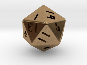 Hollow D20 v1 in Natural Brass