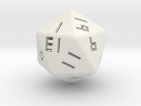 Hollow D20 v1 in White Natural Versatile Plastic