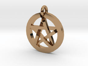 Pentacle Charm in Polished Brass