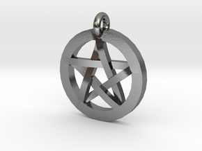 Pentacle Charm in Polished Silver