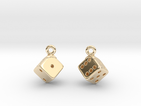 D6 Earrings in 14K Yellow Gold