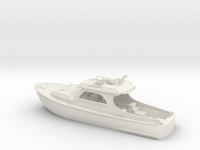 Yacht 01.HO Scale (1:87). without stern platform in White Natural Versatile Plastic
