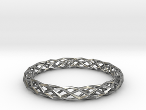 Mobius Diamond Check Bracelet in Natural Silver: Extra Small