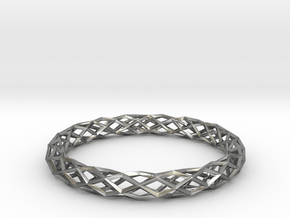 Mobius Diamond Check Bracelet in Natural Silver: Large