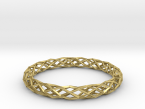 Mobius Diamond Check Bracelet in Natural Brass: Large