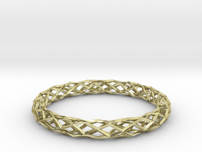 Mobius Diamond Check Bracelet in 18k Gold Plated Brass: Medium