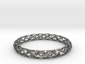 Diamond Check Bracelet in Polished Silver: Medium