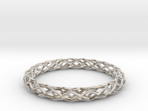 Diamond Check Bracelet in Platinum: Medium