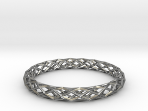 Diamond Check Bracelet in Natural Silver: Large