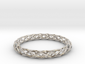 Diamond Check Bracelet in Rhodium Plated Brass: Extra Small