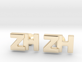 Monogram Cufflinks ZH in 14k Gold Plated Brass