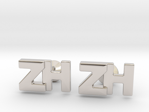 Monogram Cufflinks ZH in Platinum