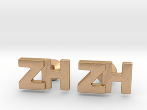 Monogram Cufflinks ZH in Natural Bronze