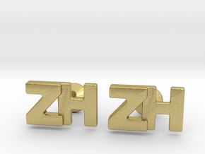 Monogram Cufflinks ZH in Natural Brass