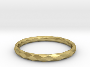 Mobius Diamond Check Ring in Natural Brass: 5 / 49