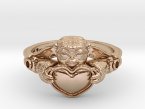 Baby Yoda Ring US Size 3.5  in 14k Rose Gold Plated Brass