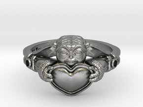 Baby Yoda Ring US Size 3.5  in Natural Silver