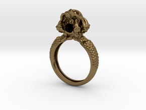 Monster Claw and Scull ring in Polished Bronze