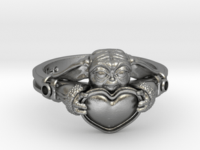 Baby Yoda Ring Size 5.5 US in Natural Silver