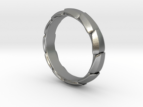 Armor Ring in Natural Silver: 8 / 56.75