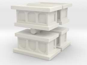 Church Altar (x4) 1/144 in White Natural Versatile Plastic