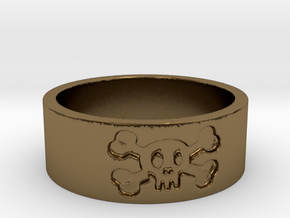 47 Skull V4 Ring Size 7 in Polished Bronze