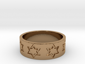 51 STAR RING Ring Size 8.25 in Polished Brass