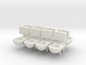 Prison Toilet (x8) 1/100 in White Natural Versatile Plastic