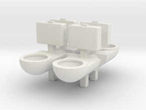 Prison Toilet (x4) 1/72 in White Natural Versatile Plastic