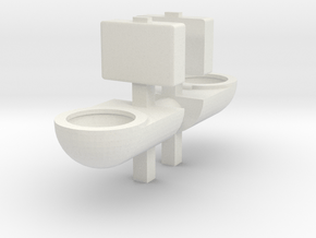 Prison Toilet (x2) 1/43 in White Natural Versatile Plastic