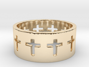 Cross ring V9 Ring Size 7 in 14K Yellow Gold