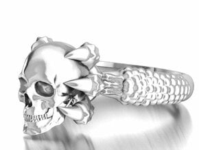 Monster Claw and Scull ring in Polished Silver