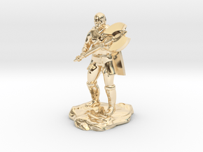 Half Orc Barbarian Soldier with Axe in 14K Yellow Gold