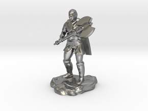 Half Orc Barbarian Soldier with Axe in Natural Silver
