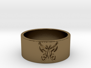 Butterfly V1 Ring Size 7 in Polished Bronze