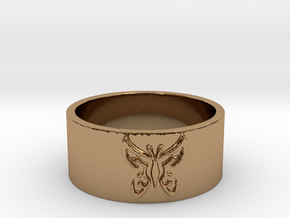 Butterfly V1 Ring Size 7 in Polished Brass