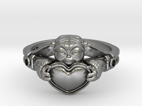 Baby Yoda Ring Size 6.5 US  in Natural Silver