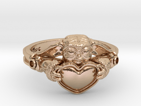Baby Yoda Ring Size 7 US  in 14k Rose Gold Plated Brass