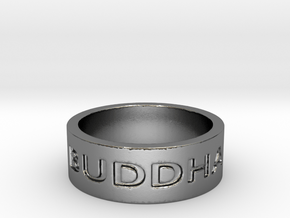 13 Buddha Ring Size 7 in Polished Silver