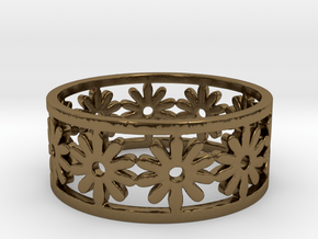 35 Daisy V5 Ring Size 7.5 in Polished Bronze