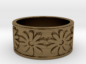 18 Daisy Solid V4 Ring Size 7.5 in Polished Bronze