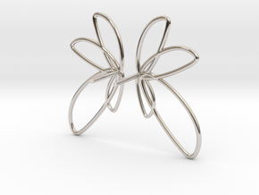 Abstract Fan Earrings (Wire) V DESIGN LAB in Rhodium Plated Brass