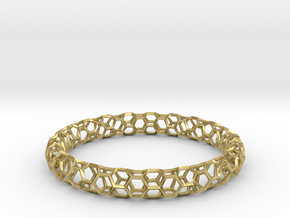 Honeycomb Bracelet in Natural Brass: Extra Small