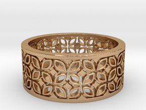 Kawung Filigree Gold Ring in Polished Bronze: 8 / 56.75