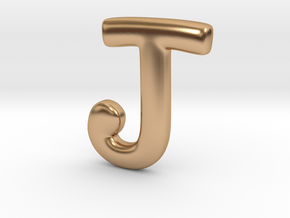 Cosplay Charm - Letter J Necklace Charm (no loop) in Polished Bronze