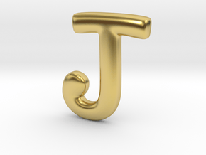 Cosplay Charm - Letter J Necklace Charm (no loop) in Polished Brass